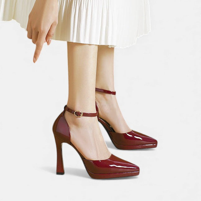 Evette Leather Stiletto Heels