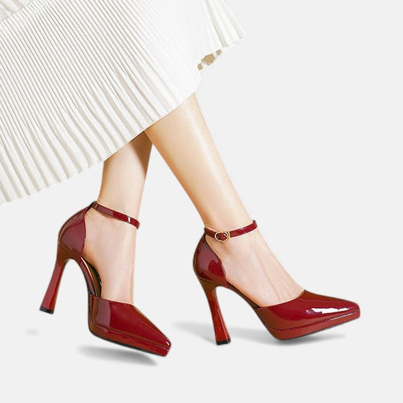 Evette Leather Stiletto Heels