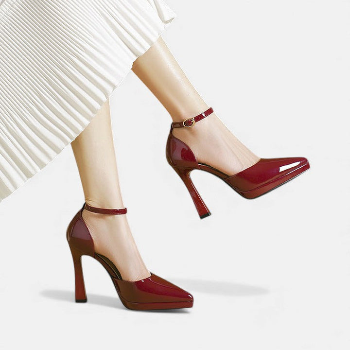 Evette Leather Stiletto Heels