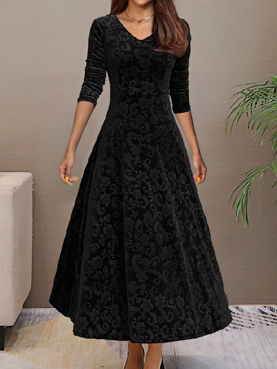 Nancy | Holiday Velvet Elegance Dress
